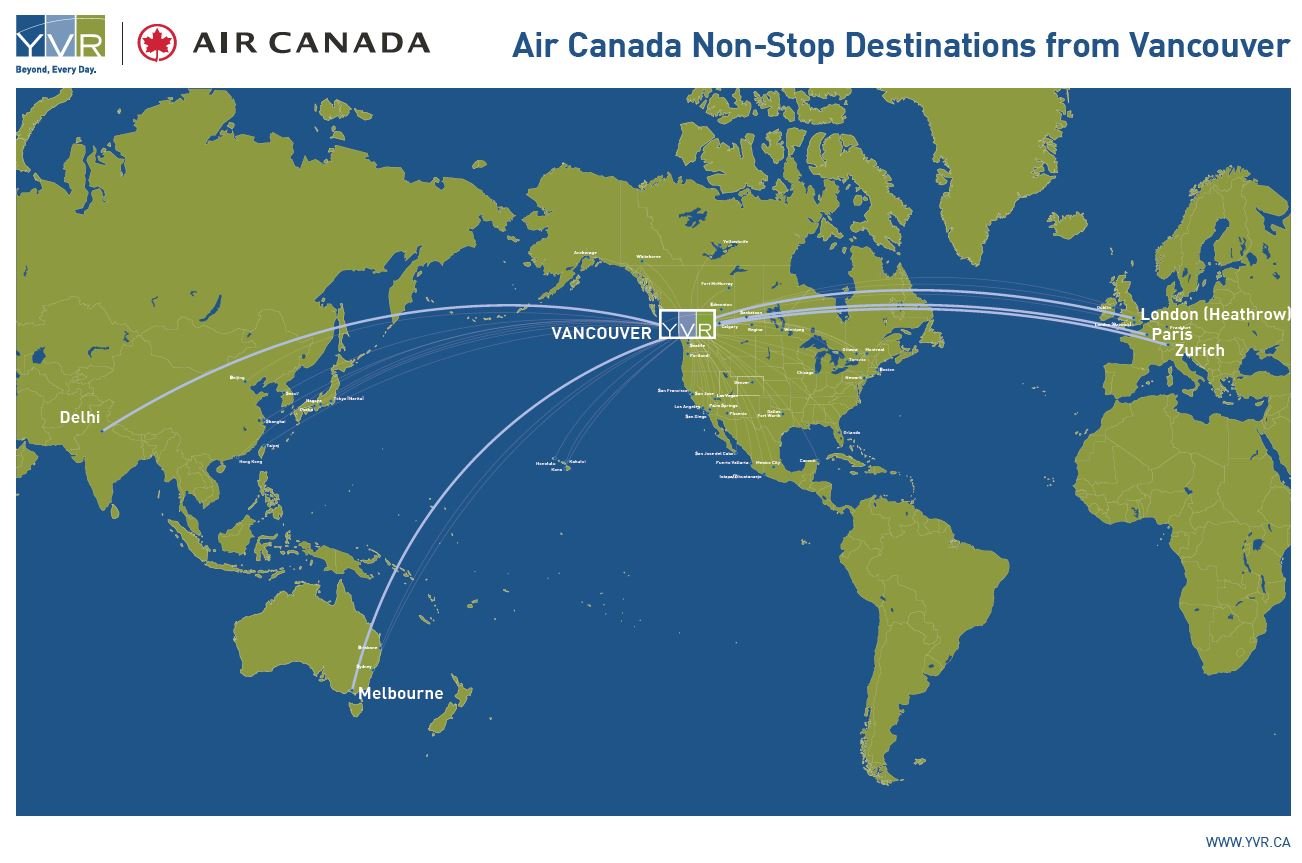 Air Canada Announces Major Route Expansion at YVR YVR