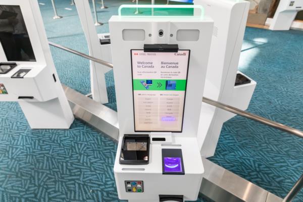 A photo of the new UV light attached to the BorderXpress kiosks