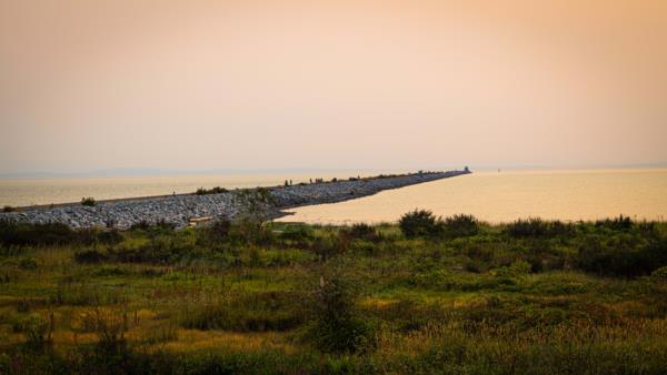 The Iona Beach Park in evening light