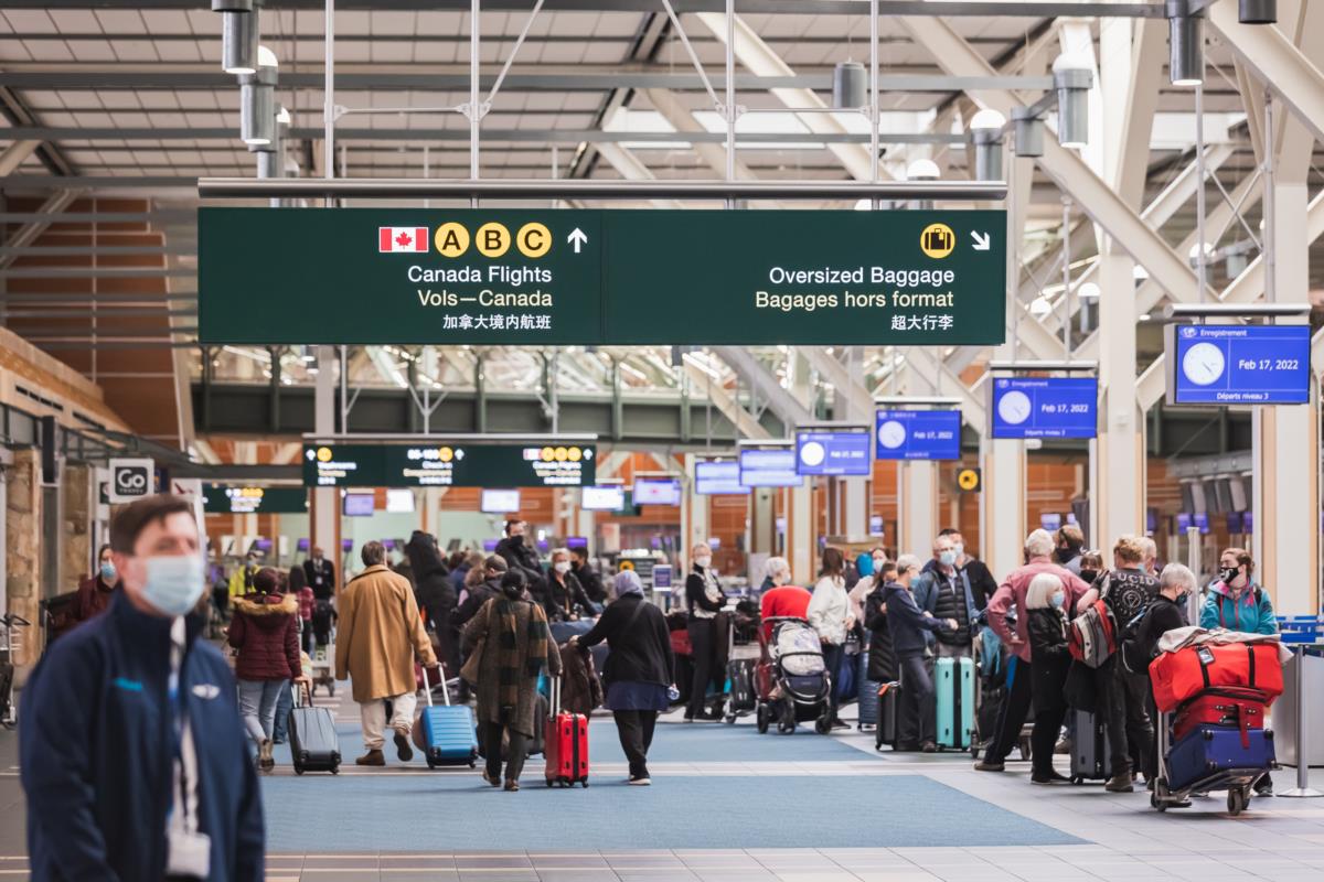 YVR terminal inside with passengers