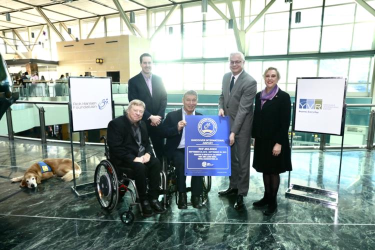 YVR and partners with the Rick Hansen Foundation gold certification plaque
