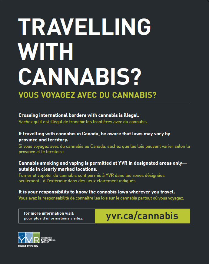 Picture of YVR cannabis signage