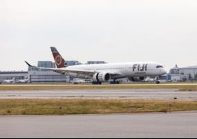 Fiji Airways plane lands