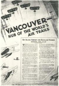 纪念机场于1931年运行的YVR海报