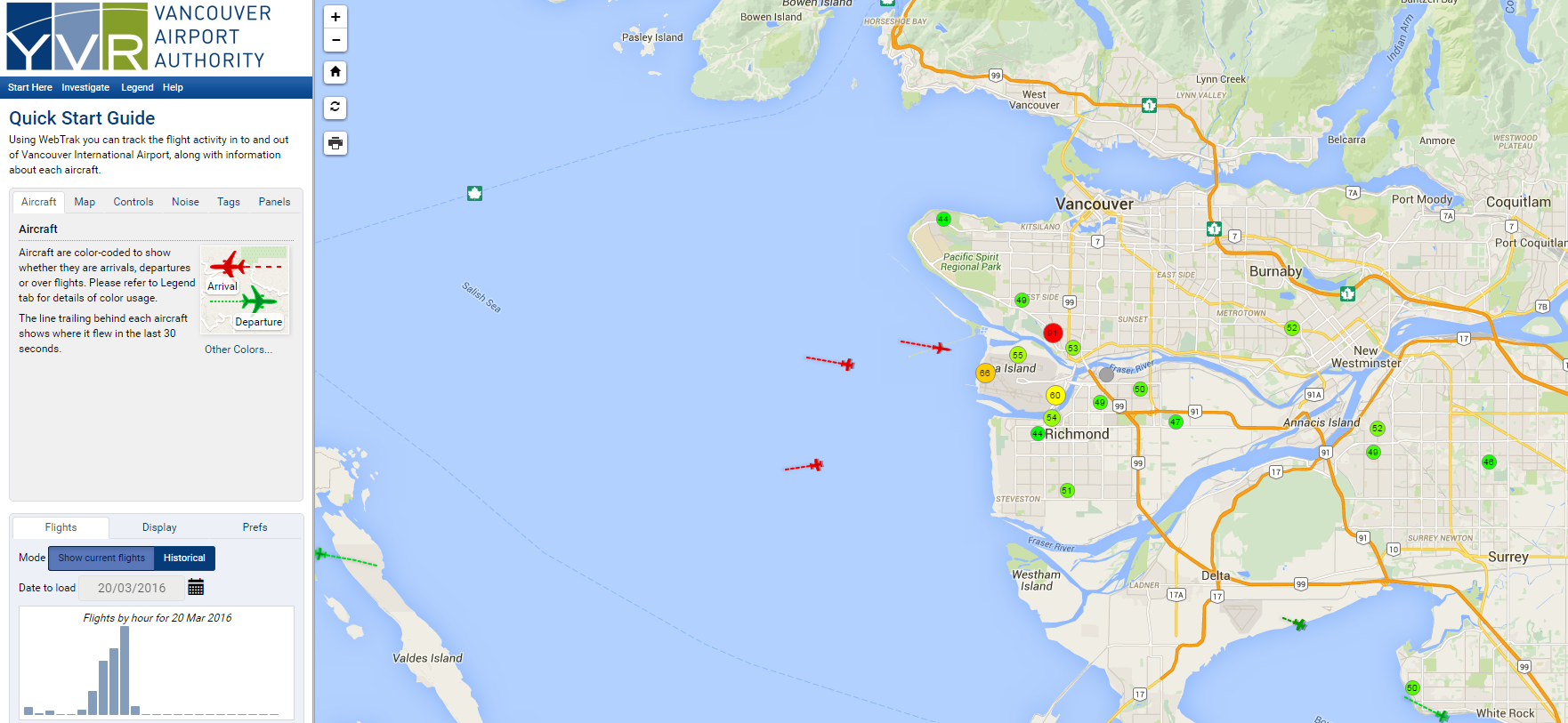 WebTrak d’YVR : une carte de suivi du bruit en temps réel